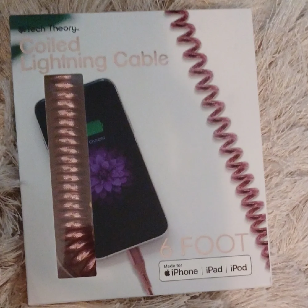 Theory Coiled Lightning Cable - Rose Gold